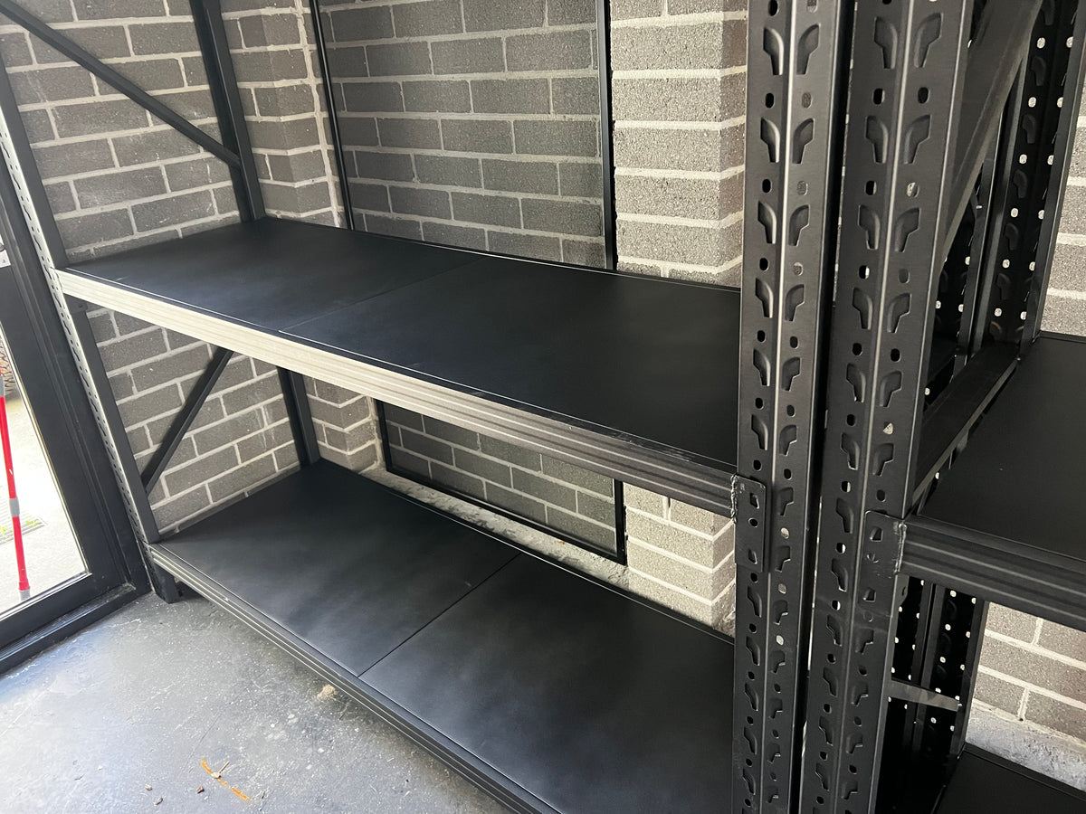 Matt Black Garage Long Span Shelving Units - Boltless Steel Racking Storage Shelves-2000x2000x600/800kg-DRY-Venture