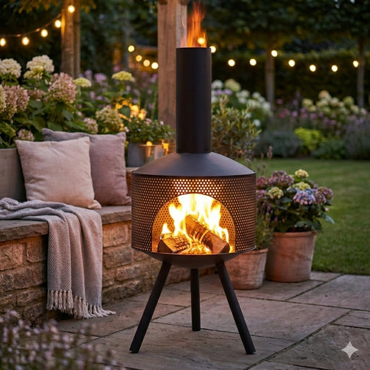 Steel firepit with chimney FP-005
