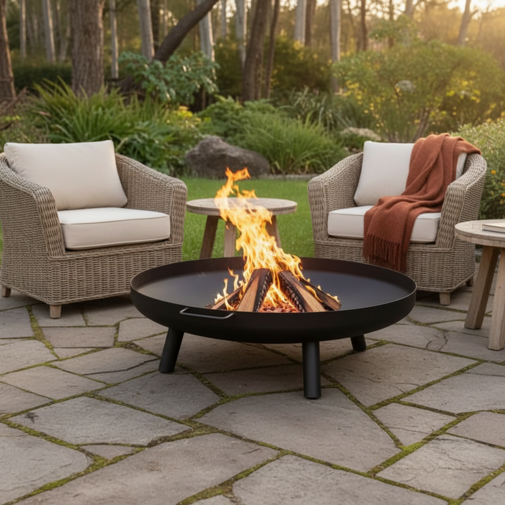 Large 90cm Diameters Wok Style Firepit DRYV-FP001B Black