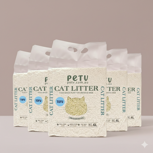 10x Bags PETV Tofu cat litter 6L ($7 / Bag)Gen4 Dust-Free and Natural Clumping Tofu-Based Formula for Easy Cleanup
